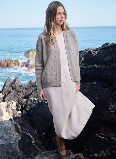 Cashmere Open Diamond Cardigan